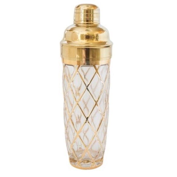 Vintage Joseph Altuzarra 18k Gold LatticeCocktail Shaker